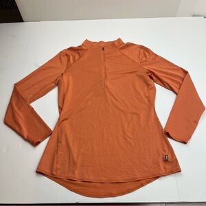 REI Co-op Womens Size Medium Orange Long Sleeve Athletic Top Quarter Zip Outdoor
